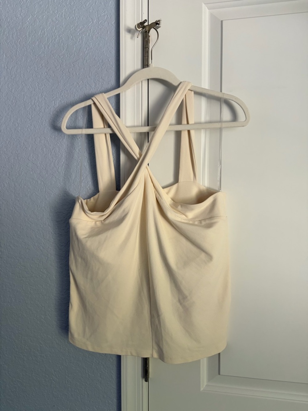 CALIA by Carrie Underwood Cream Cross-Back Tank